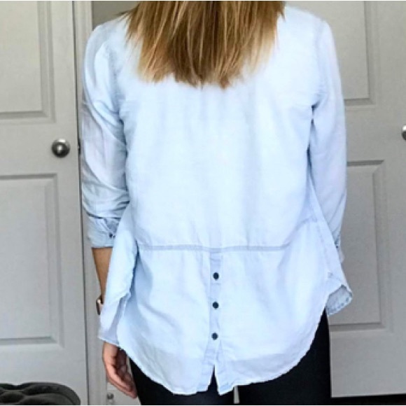 Lucky Brand Tops - Lucky Brand Split Back Chambray